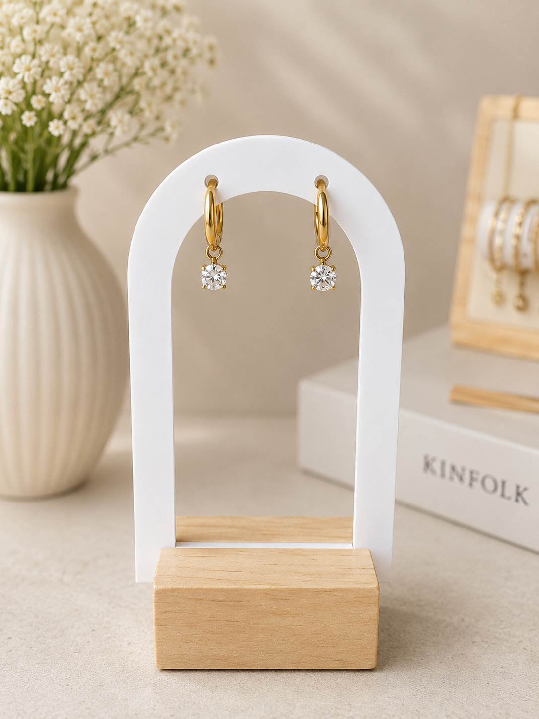 Celeste crystal hoops