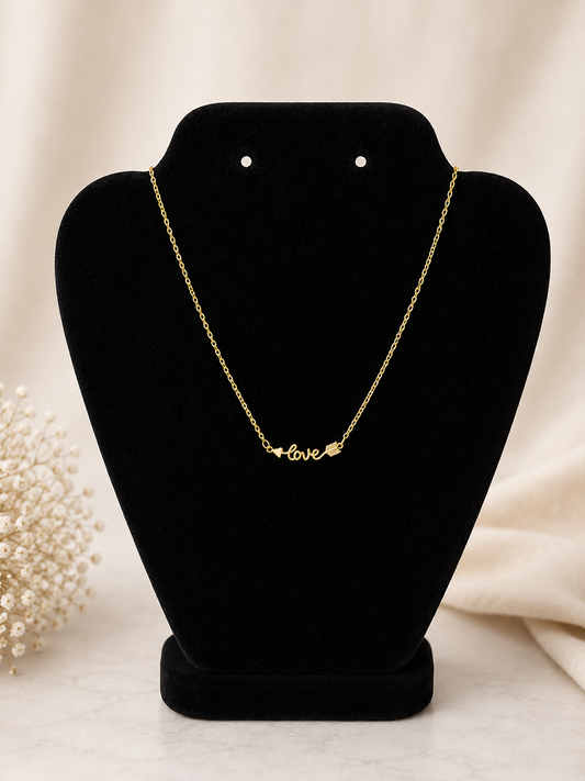 Cupid script necklace