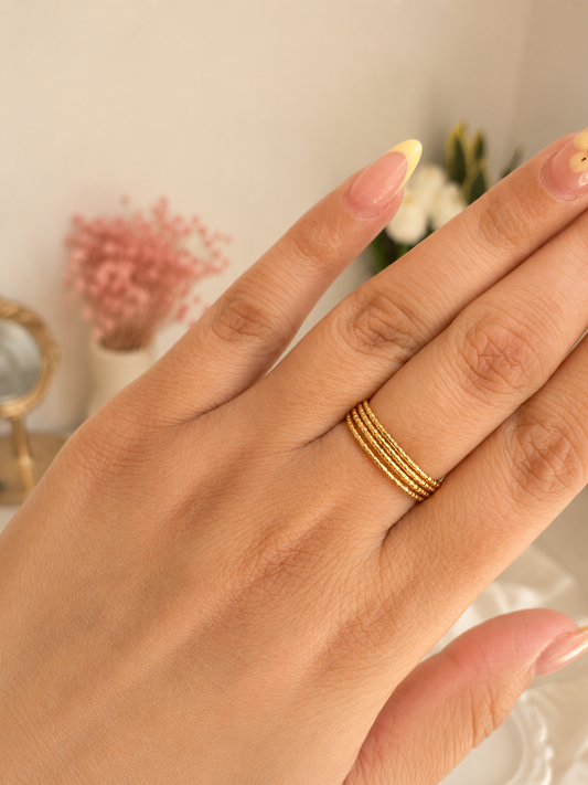 Dainty crystal band ring