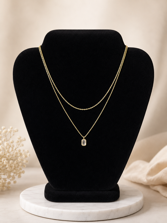 Crystal luxe layered necklace