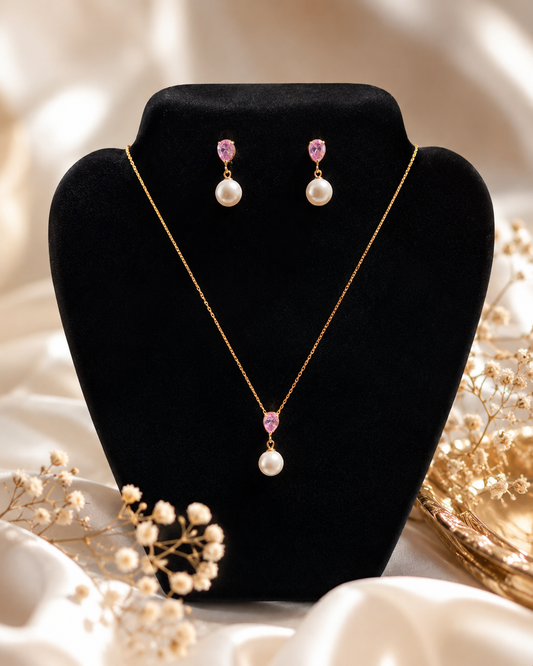 Rosé pearl drop set