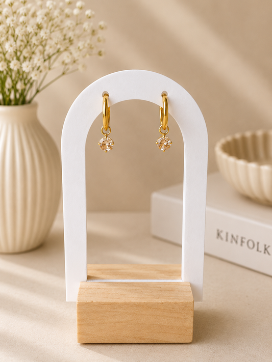 Golden spark hoops