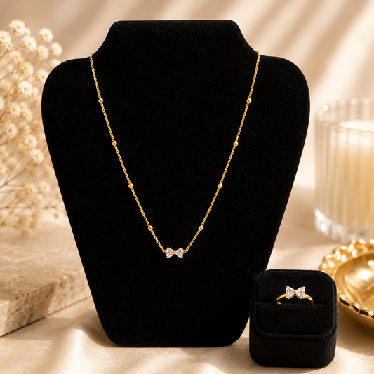 Golden bow charm set