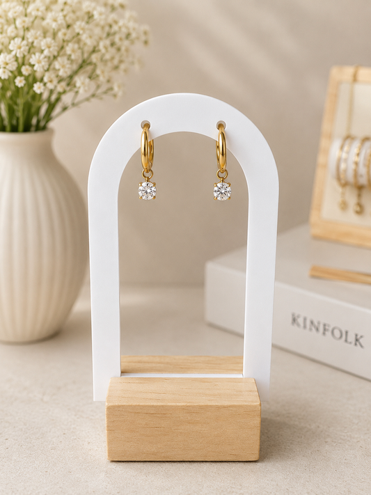 Celeste crystal hoops
